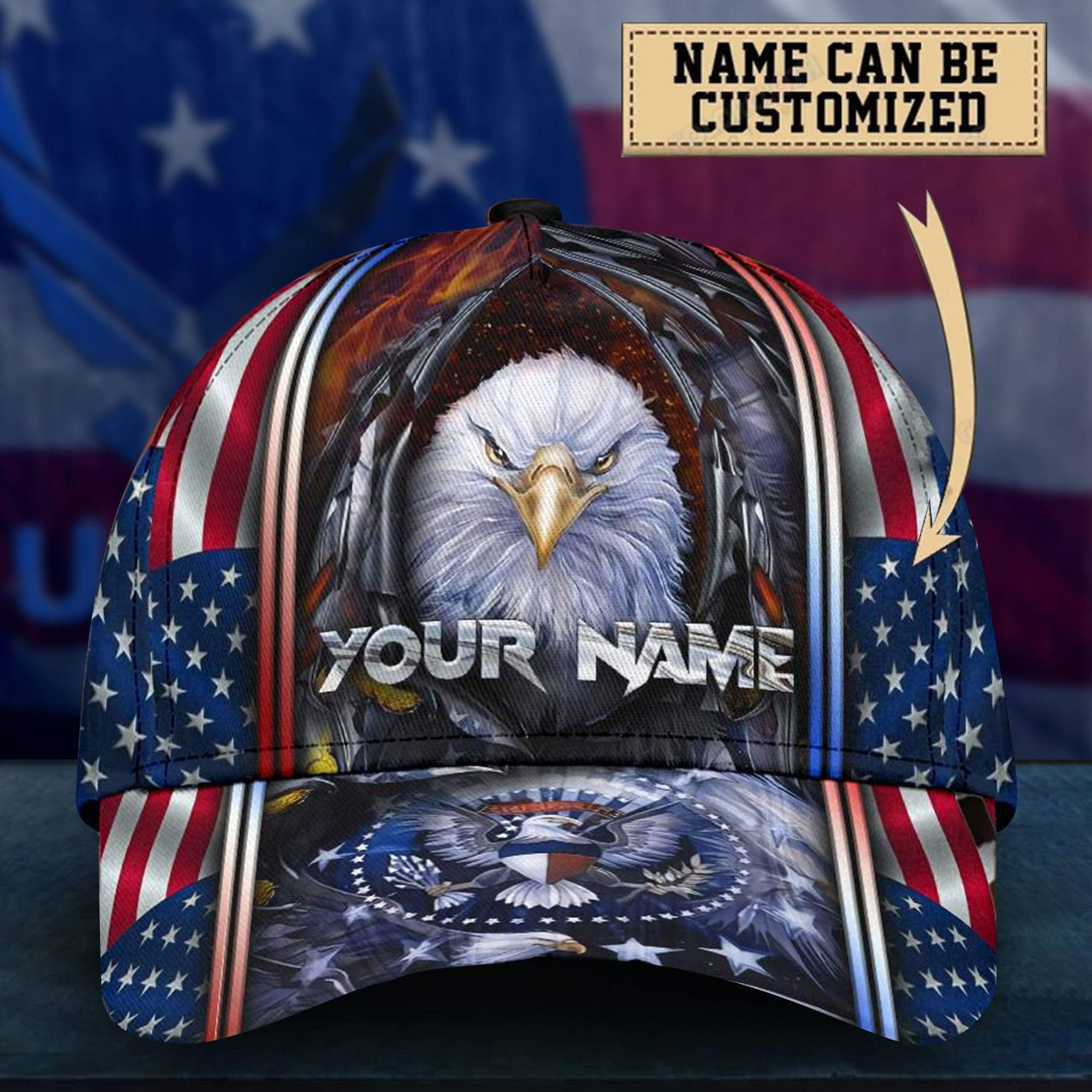 Premium Eagle Patriotic Cap 3D Printed Cotton Personalized | Brosvet