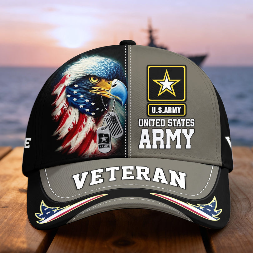 Custom Name Veterans Baseball Hat Personalized Men’s Cap Great Gift for Veterans Day Memorial Day CAP0910202504