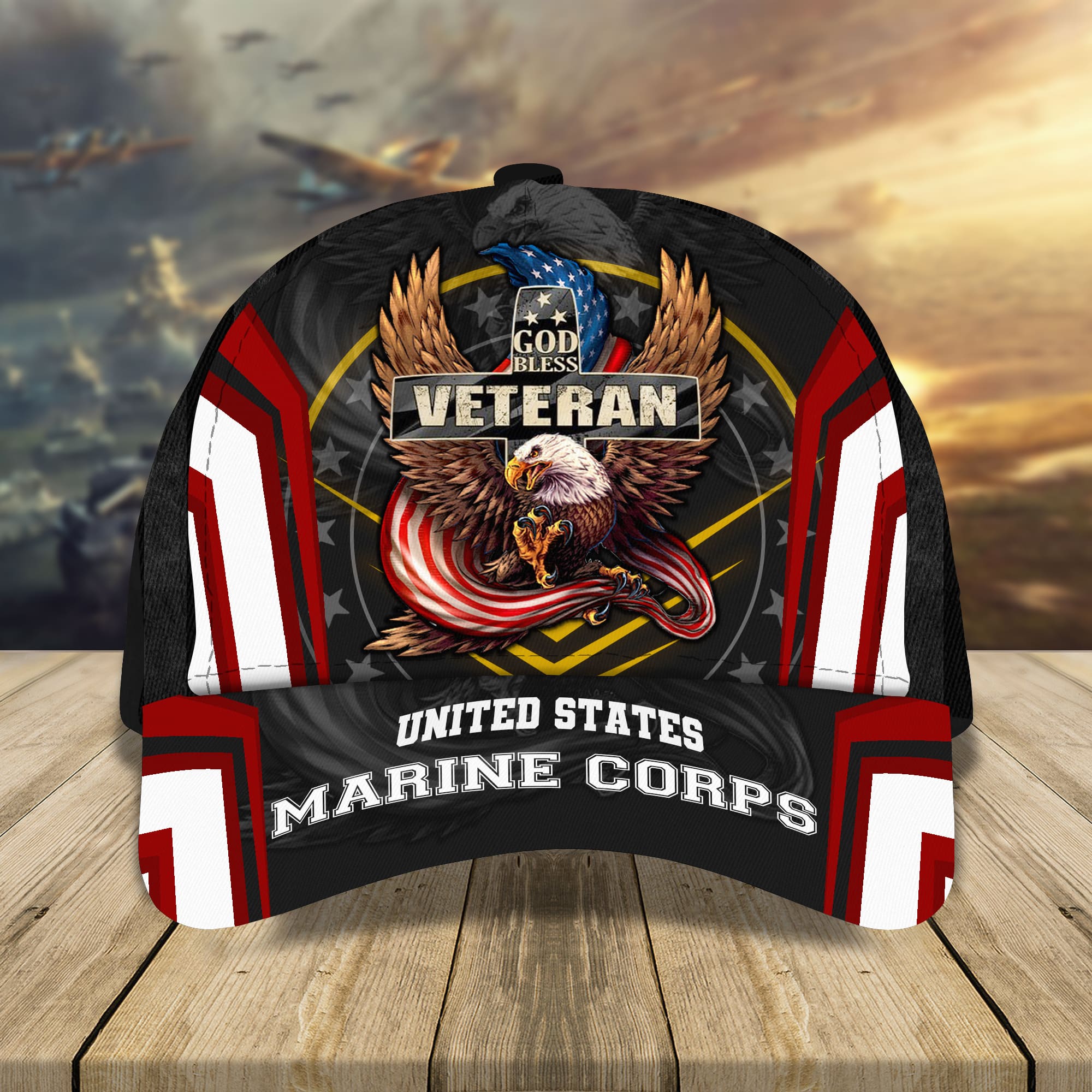 God Bless Veteran US Military Classis Cap 3D | Brosvet
