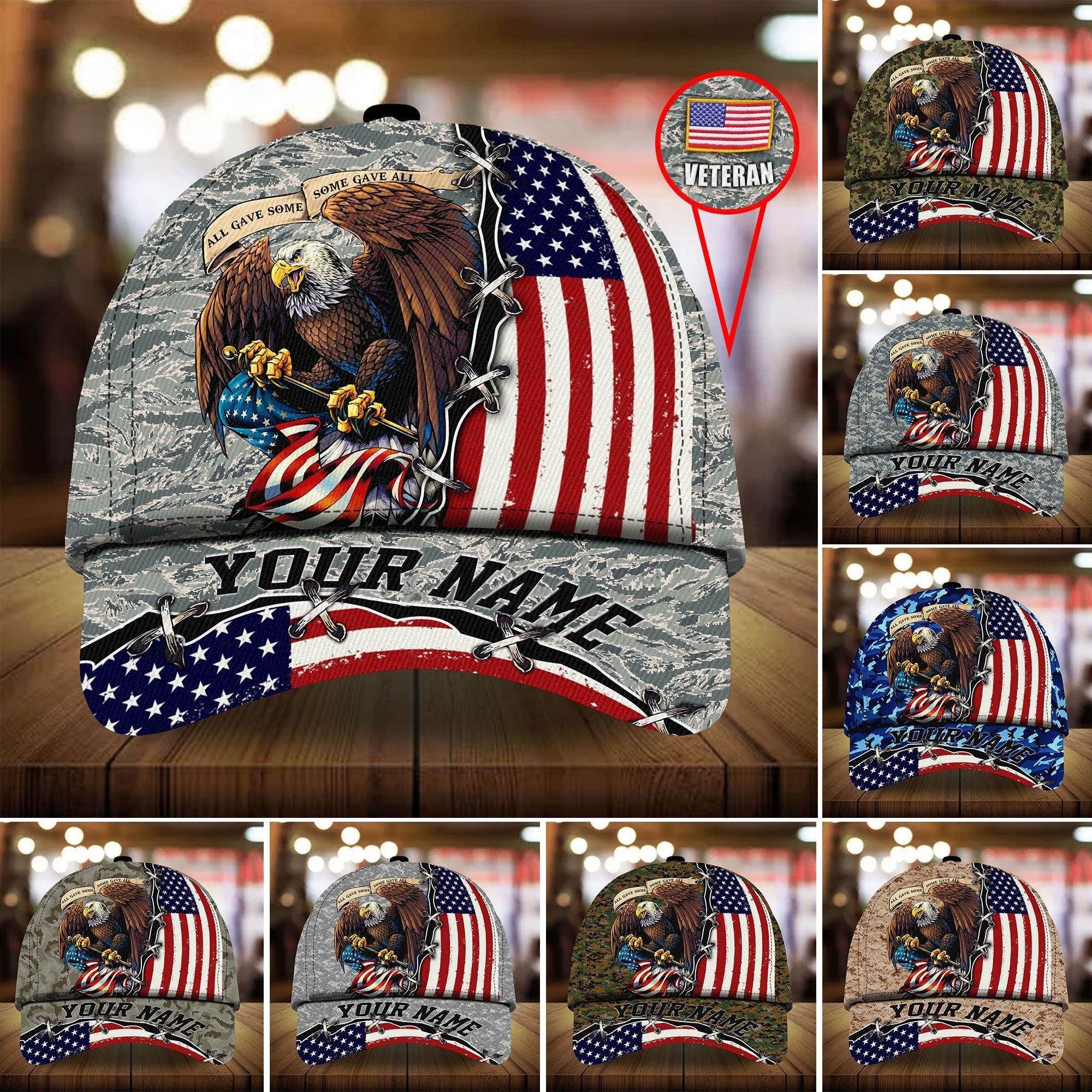 All Gave Some Veteran Cap 3D Camo Personalized | Brosvet