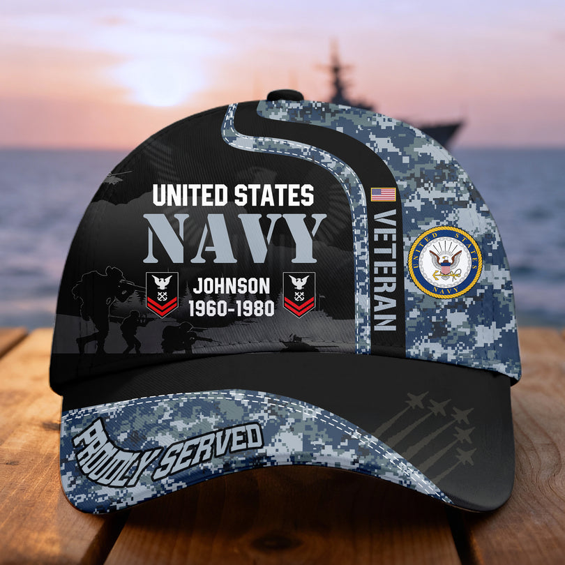 Custom Name & Rank Veterans Baseball Hat Personalized  Men’s Cap Great Gift for Veterans Day Memorial Day cap28102502