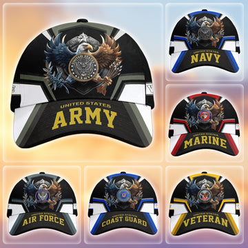 Custom Name Veterans Baseball Hat - Men's Cap, Personalized Men Cap, Gift Idea for Veterans Day, Memorial Day CAP0910202501