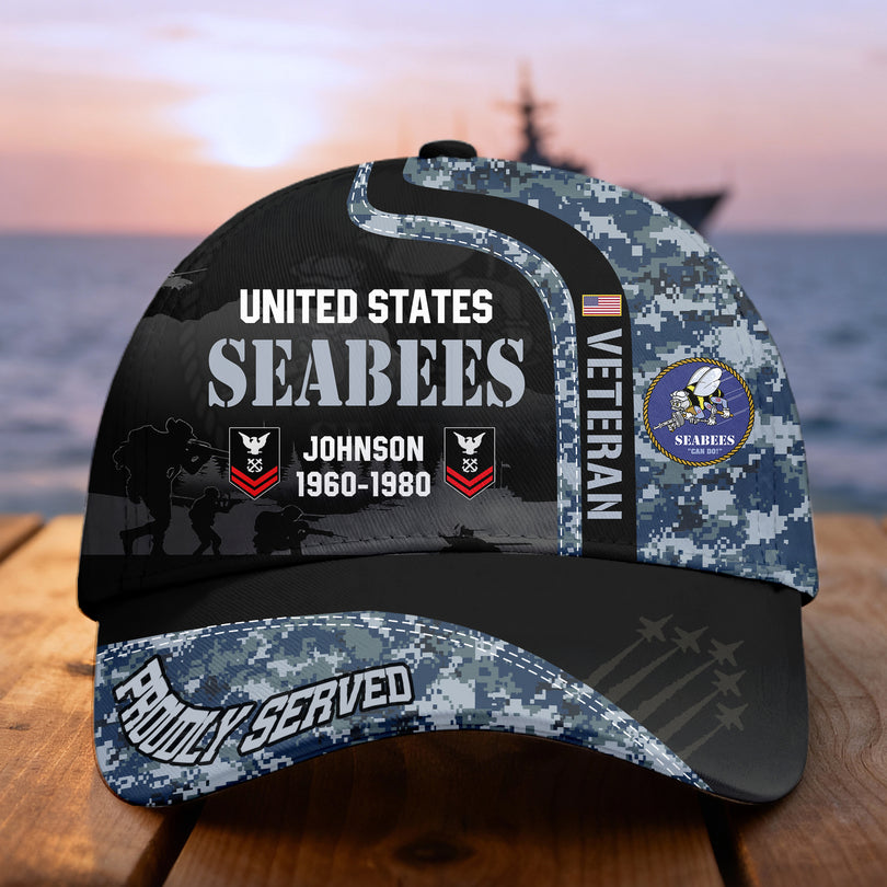 Custom Name & Rank Veterans Baseball Hat Personalized  Men’s Cap Great Gift for Veterans Day Memorial Day cap28102502