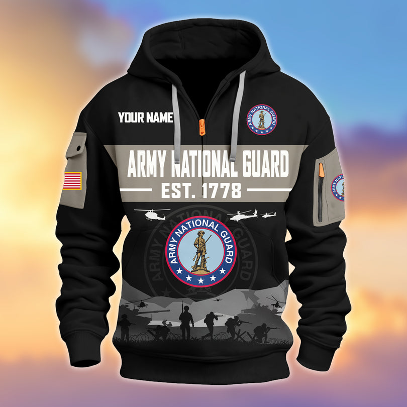 Personalized Veterans Half-zip Hoodie, Custom Name Hoodie, Great Gift for Veterans Day Memorial Day ZIP10312501