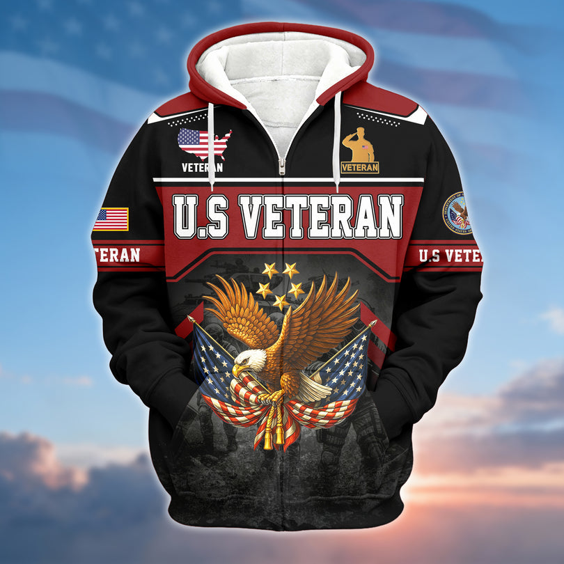 Veterans Zip Hoodie Great Gift for Veterans Day Memorial Day ZHOD10112502
