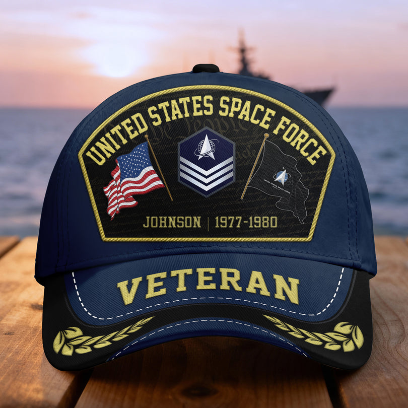 Custom Name & Rank Veterans Baseball Hat Personalized  Men’s Cap Great Gift for Veterans Day Memorial Day CAP29102501