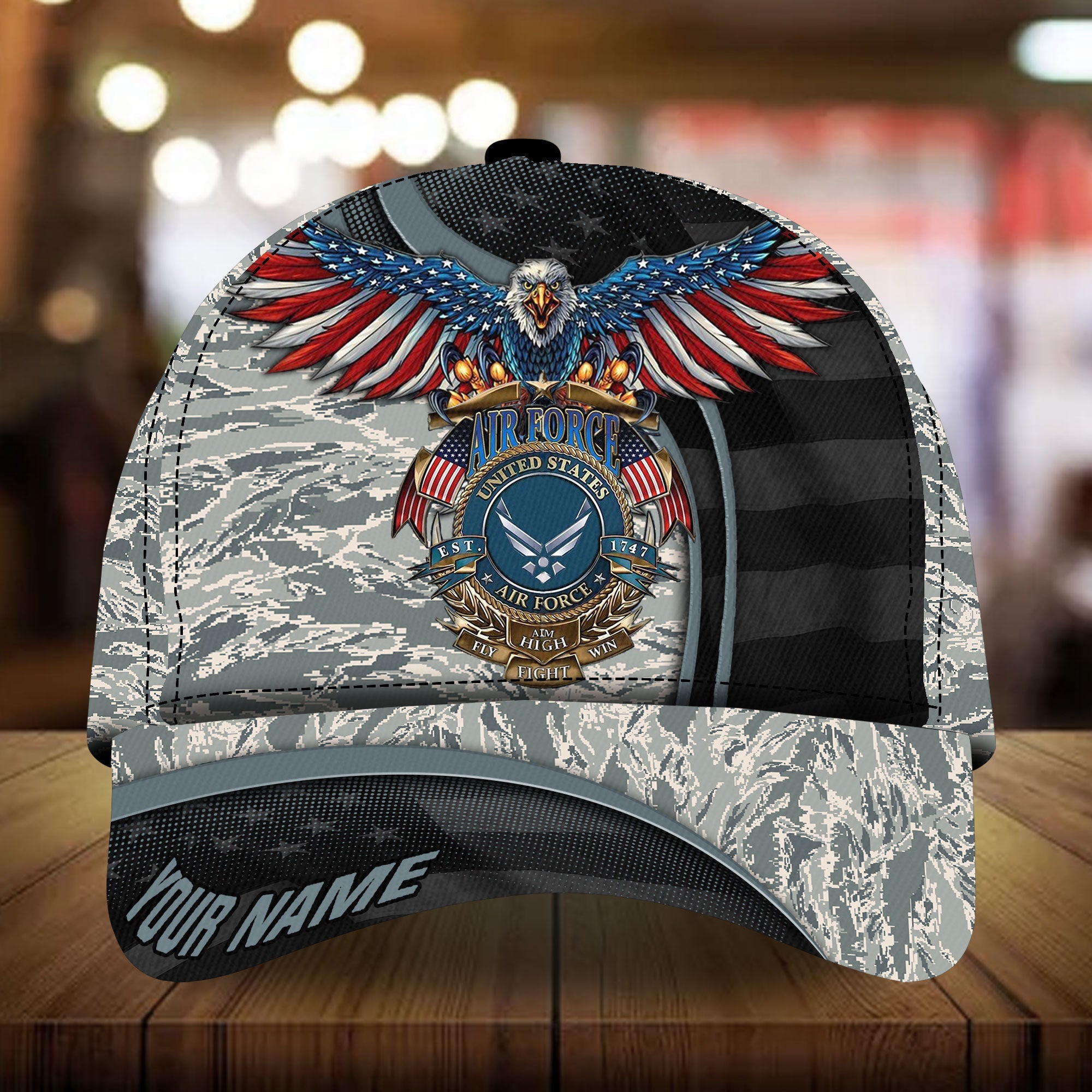 Premium Eagle Veteran Cap 3D Personalized Camo VN271201MH