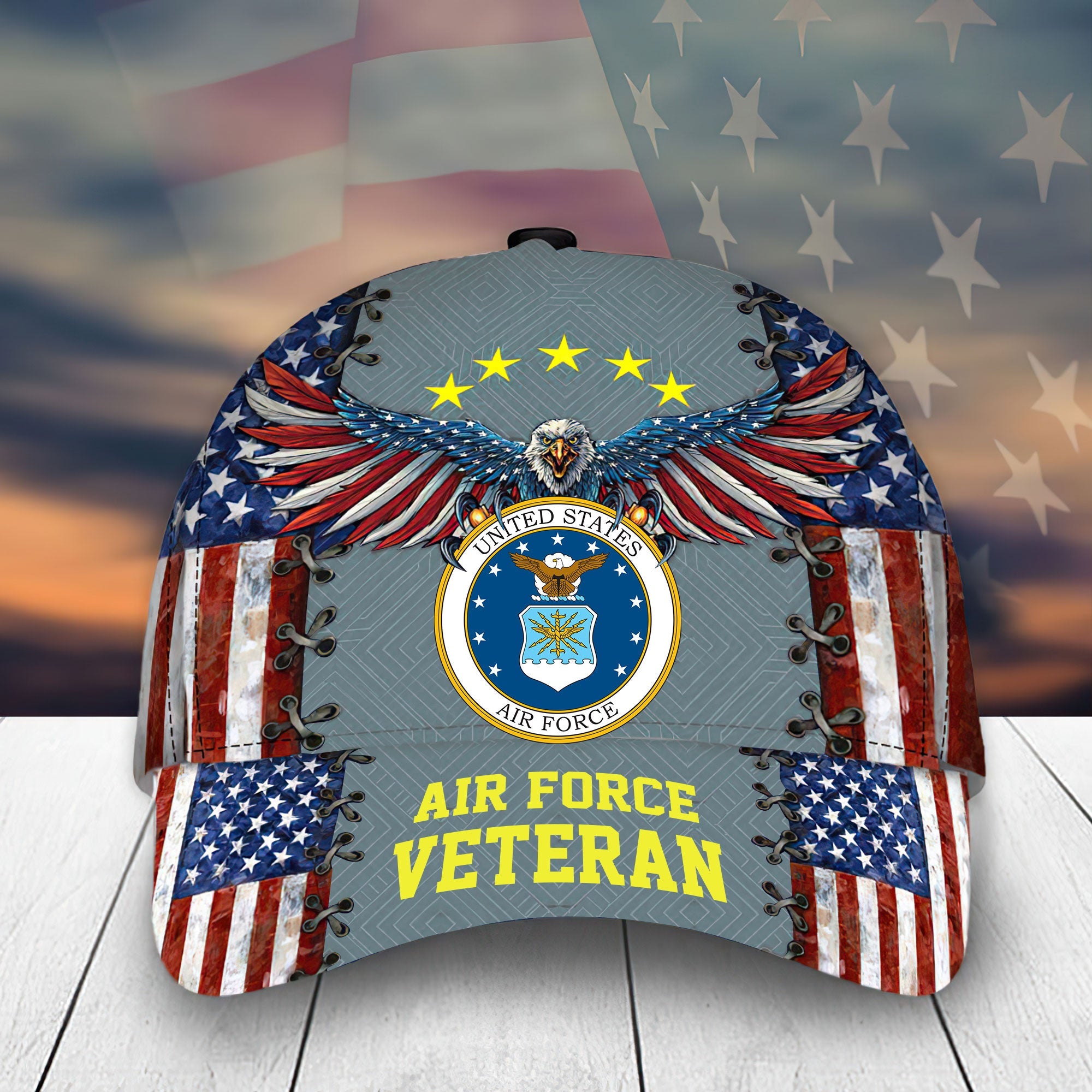 The Best Eagle U.S Veteran Cap 3D Multicolor VN141202MH