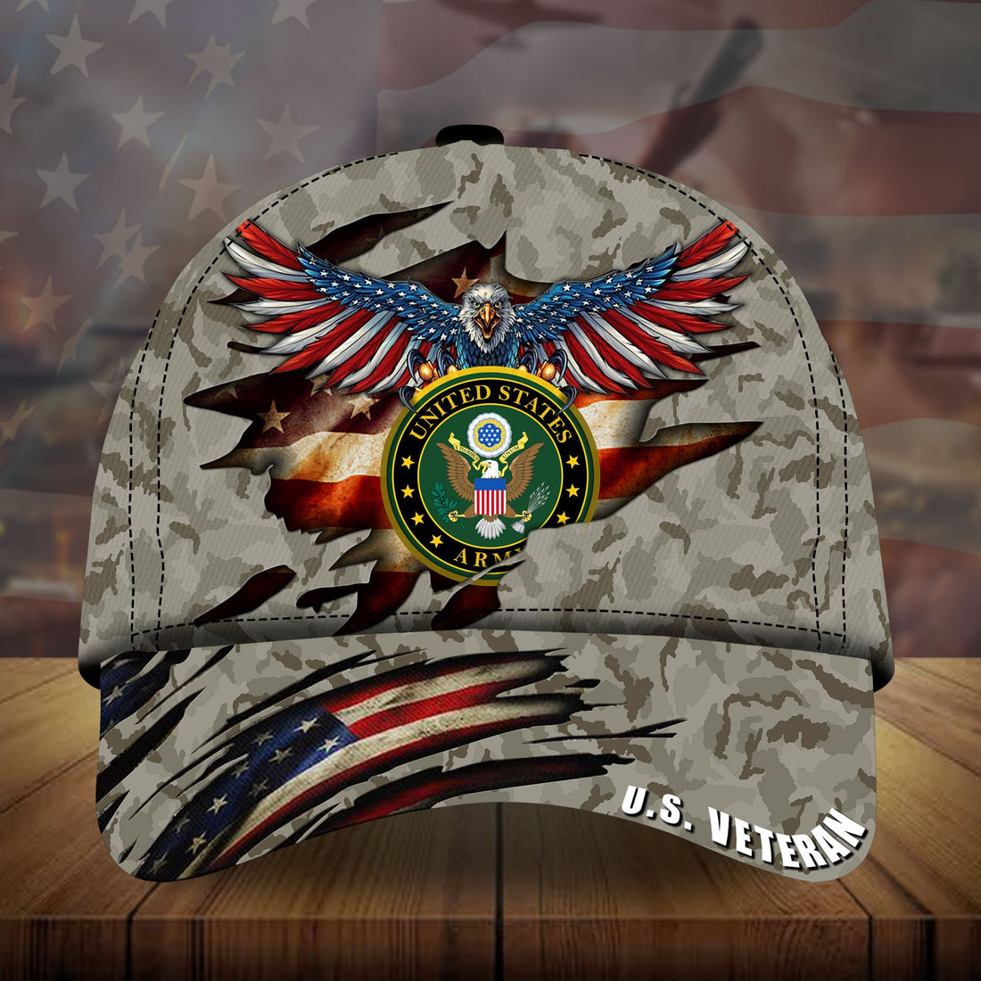 The Best Eagle U.S Veteran Cap 3D Camo VN131202MH