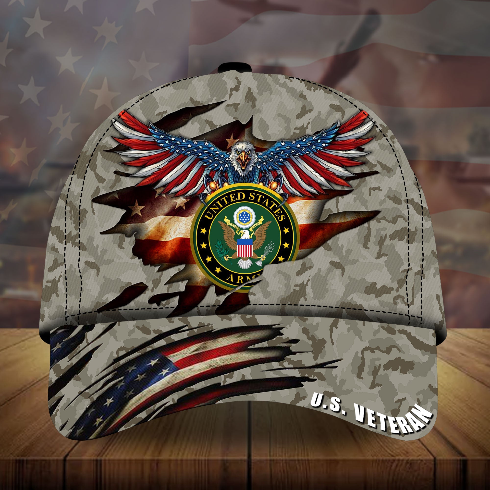 The Best Eagle U.S Veteran Cap 3D Camo VN131202MH