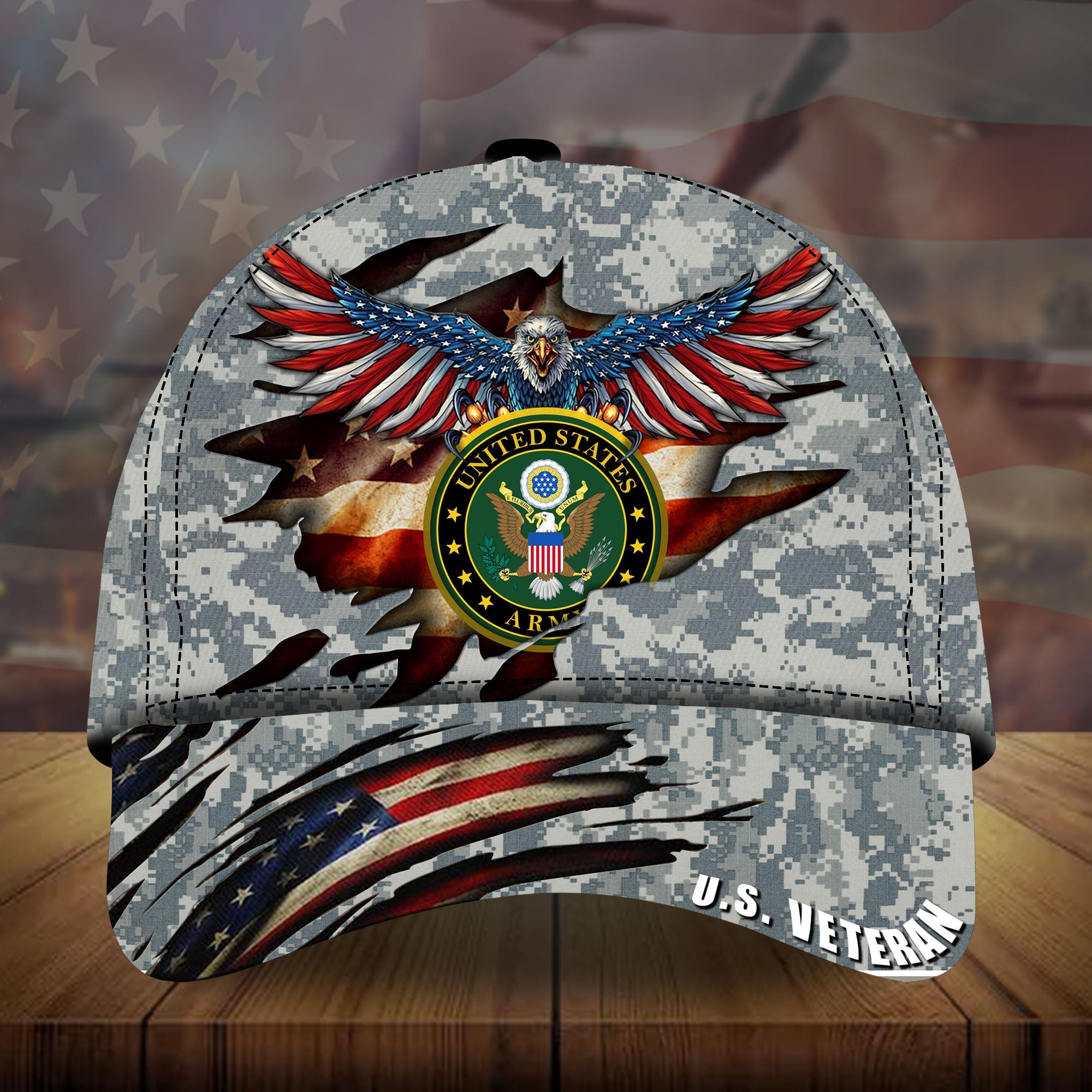 The Best Eagle U.S Veteran Cap 3D Camo VN131202MH