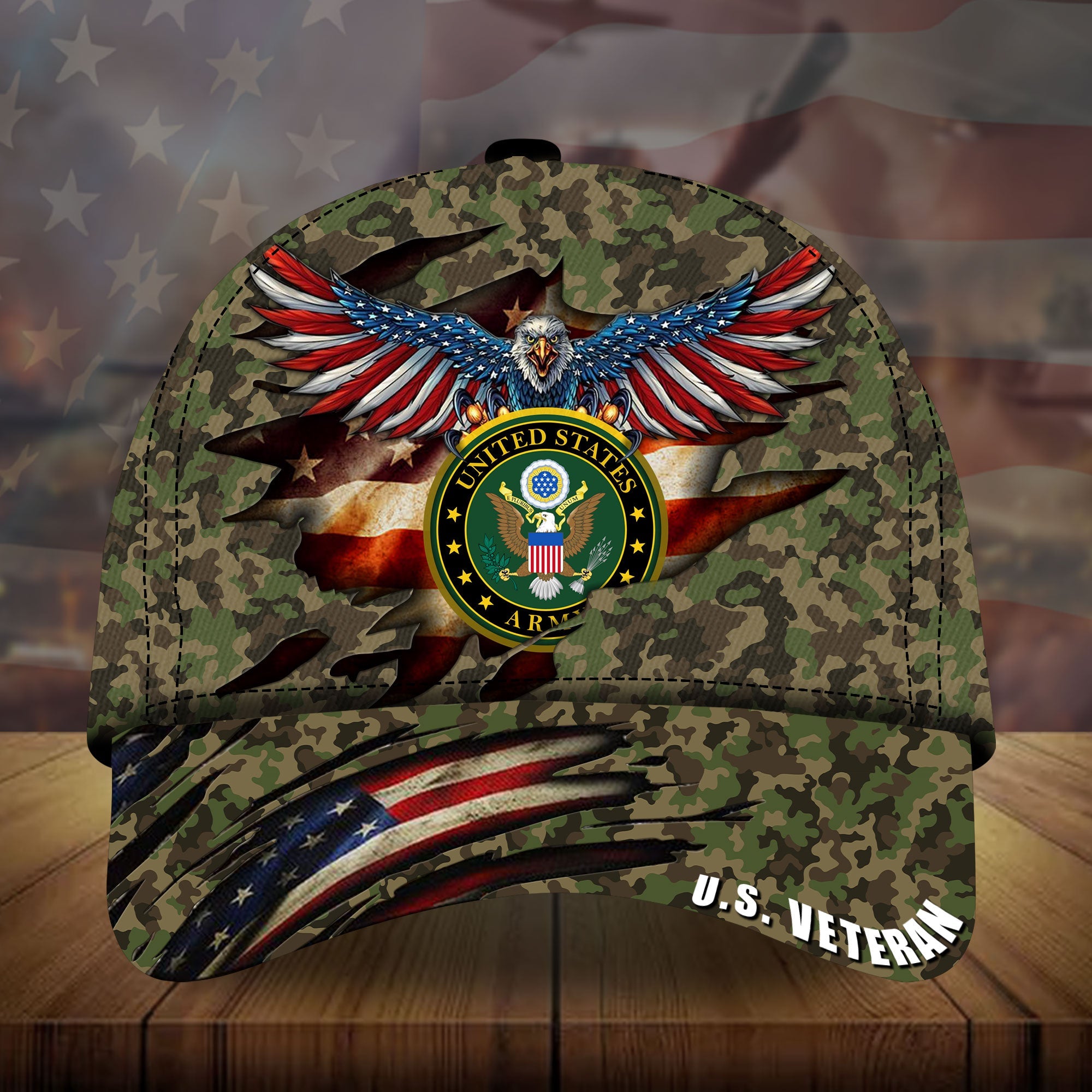 The Best Eagle U.S Veteran Cap 3D Camo VN131202MH