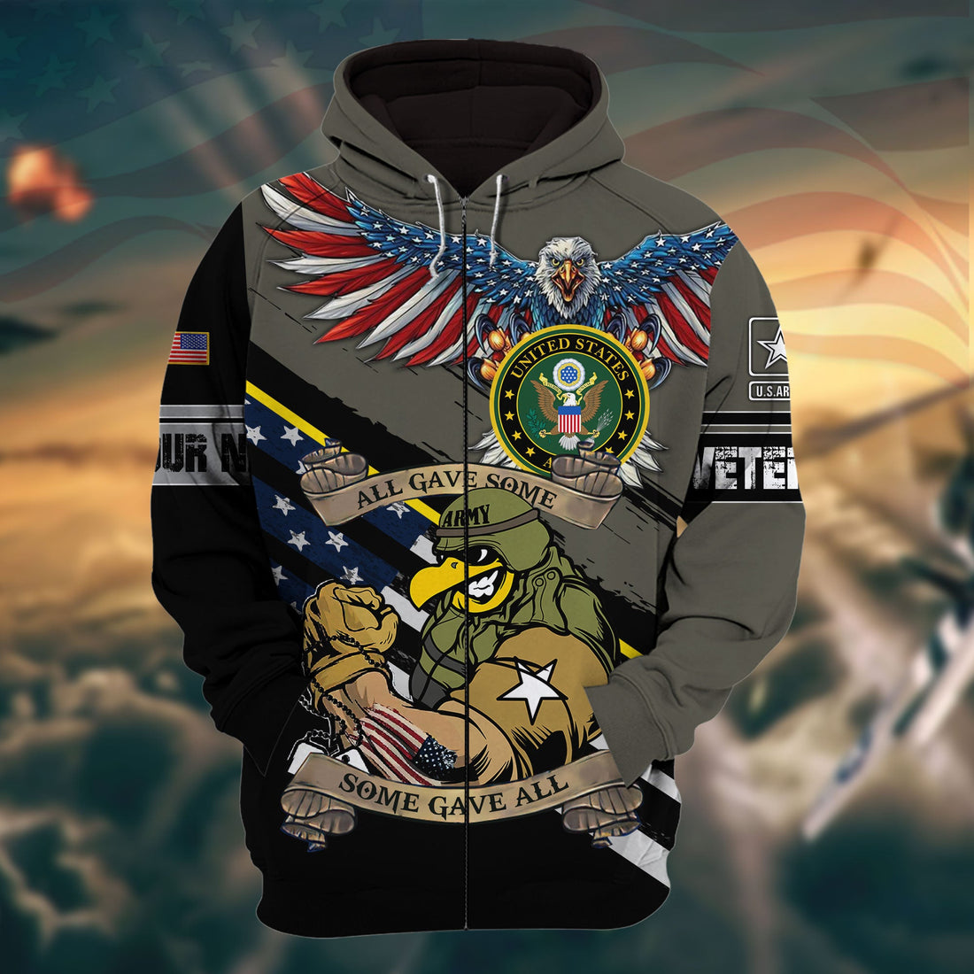 The Best  Eagle Zip Hoodie Multicolor Personalized VN201202MH