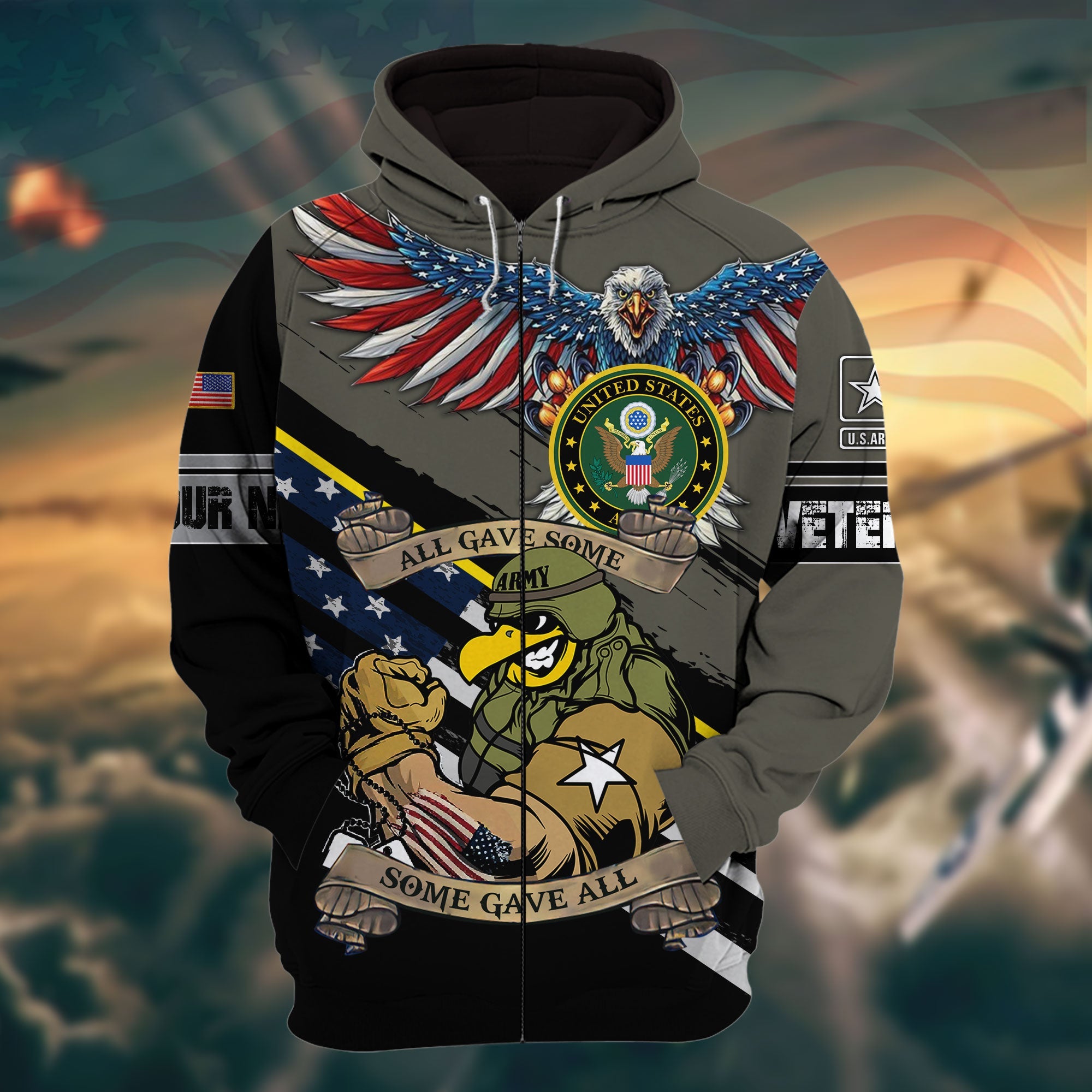 The Best  Eagle Zip Hoodie Multicolor Personalized VN201202MH