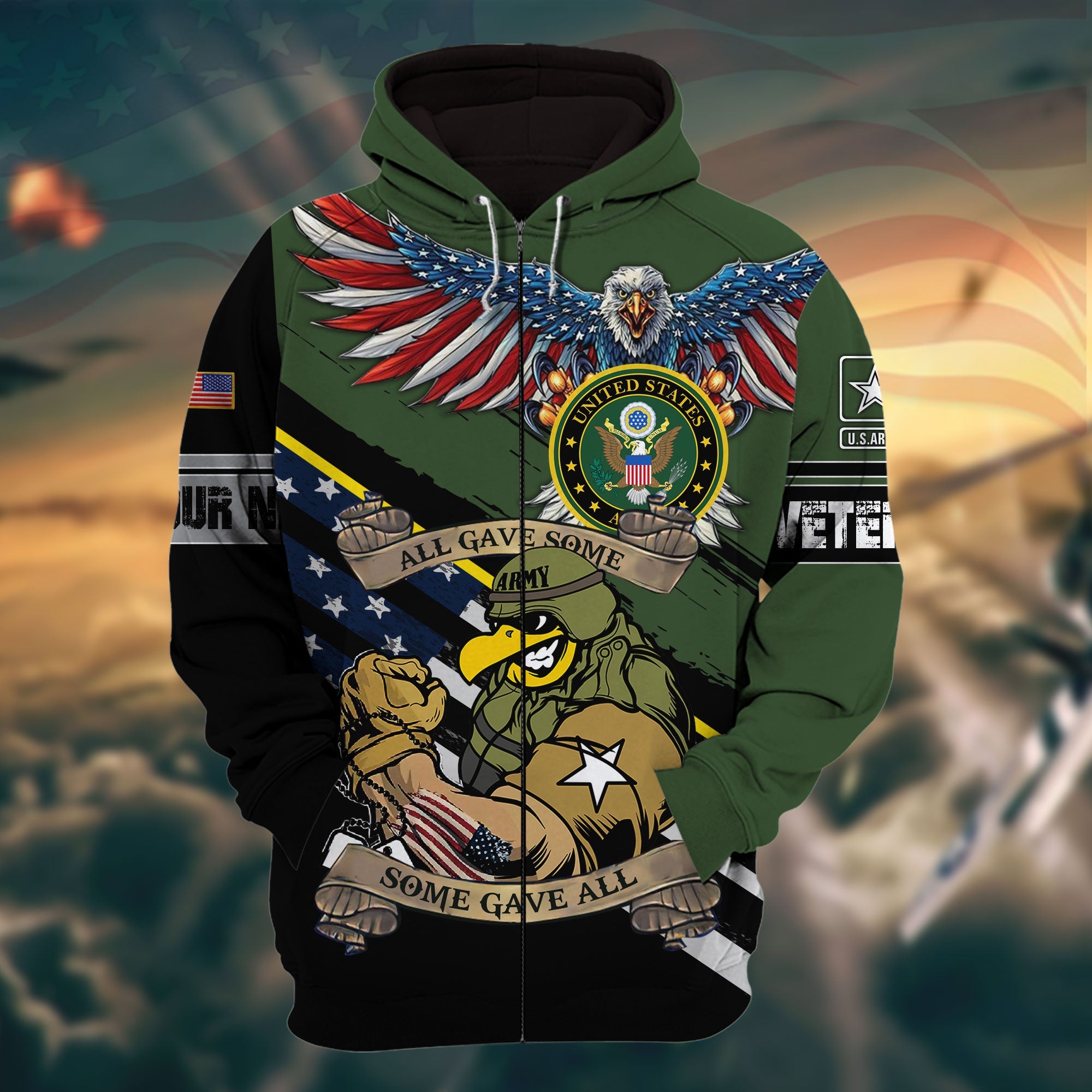 The Best  Eagle Zip Hoodie Multicolor Personalized VN201202MH