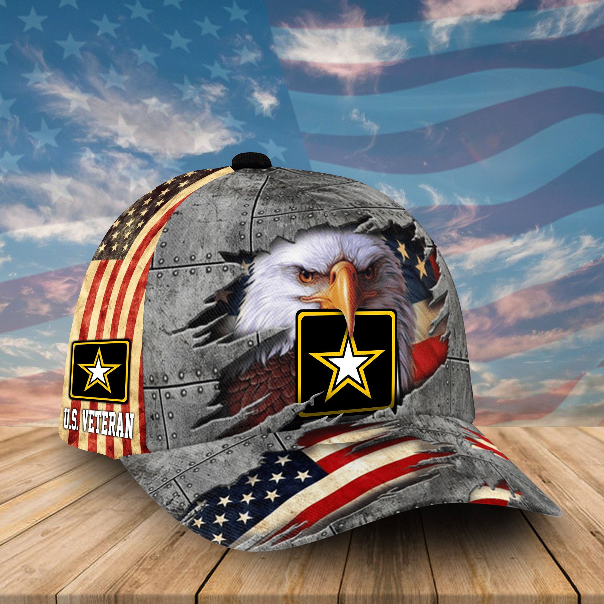 The Best Eagle U.S Veteran Cap 3D Multicolor VN141203MH
