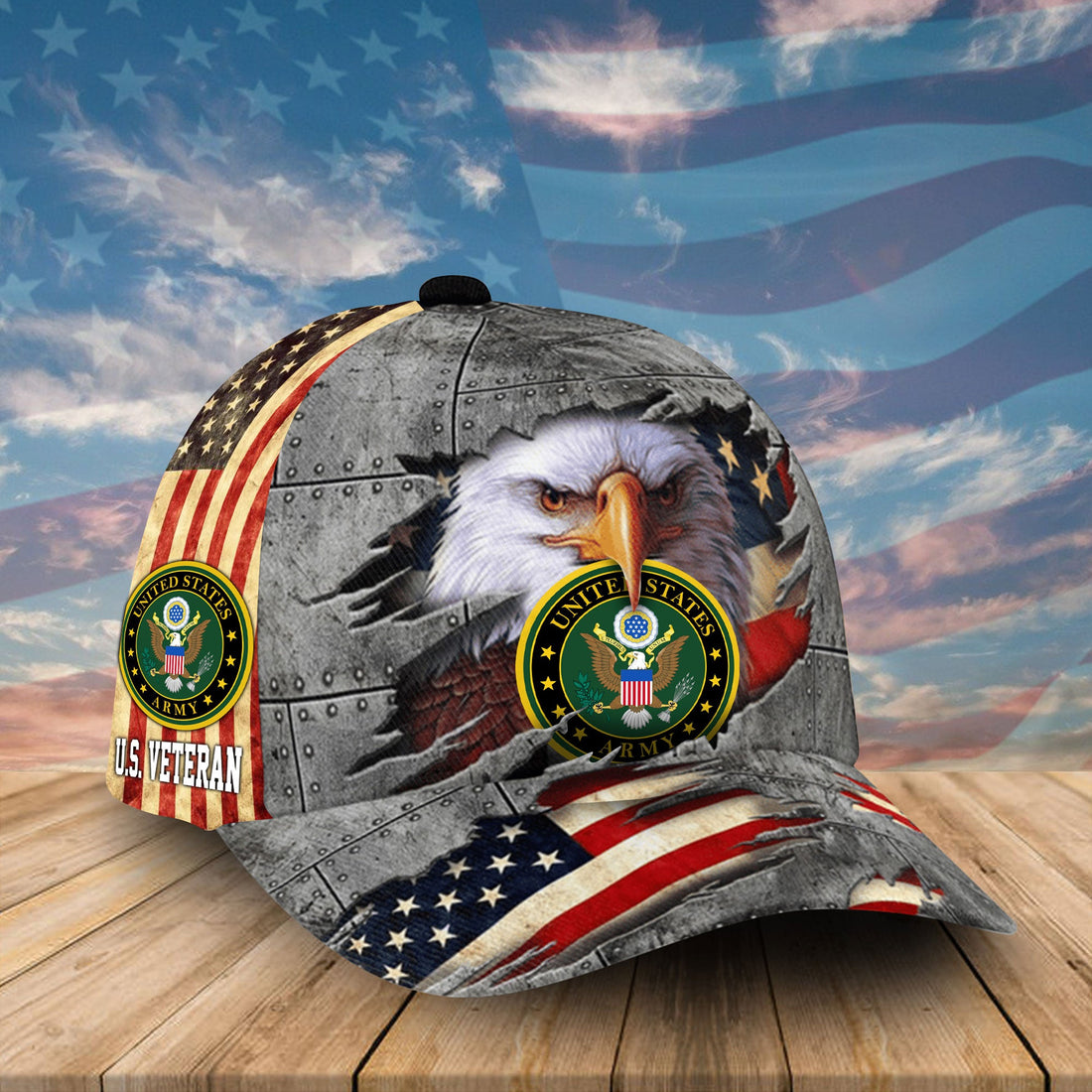 The Best Eagle U.S Veteran Cap 3D Multicolor VN141203MH