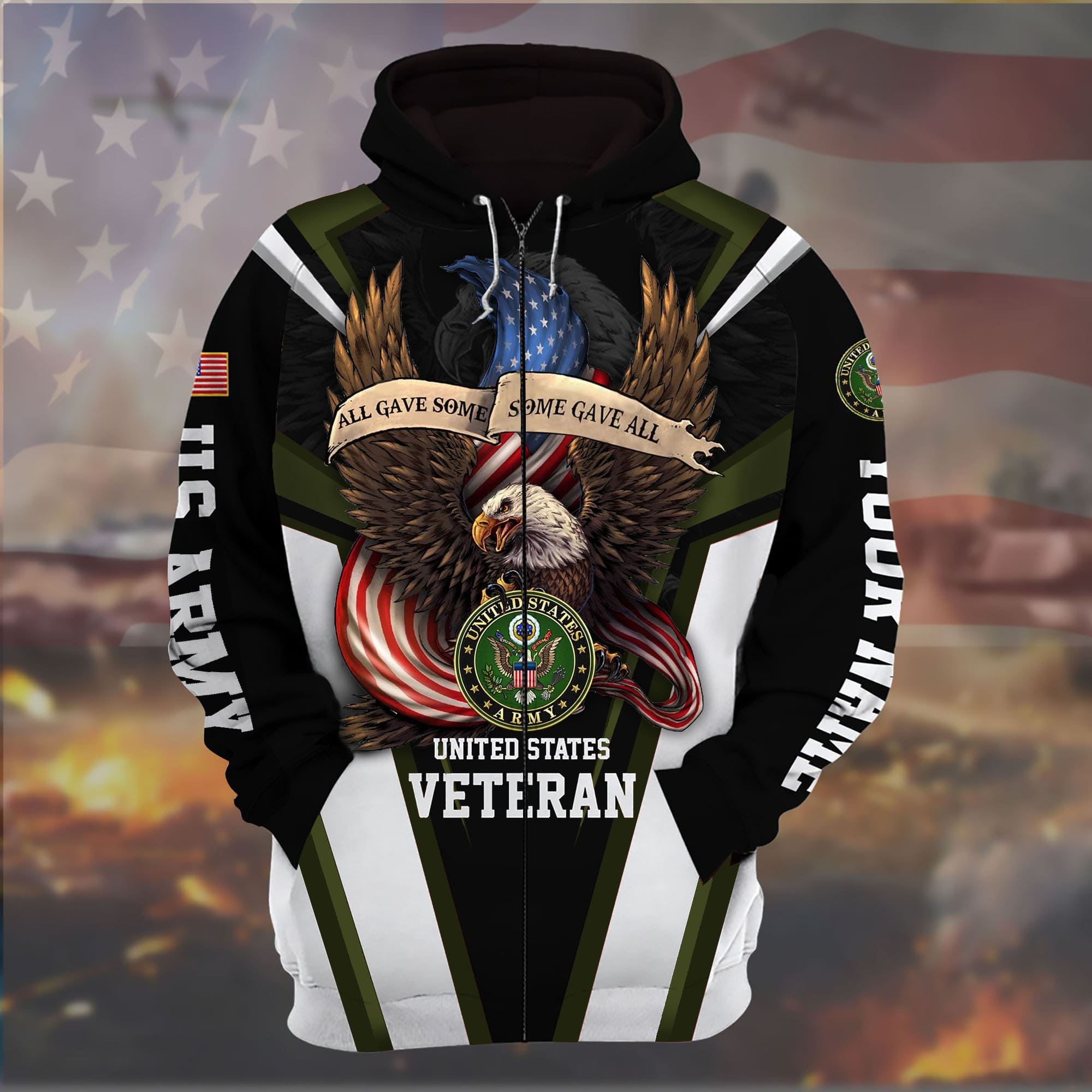 All Gave Some, Some Gave All US Military Zip Hoodies Personalized | Brosvet