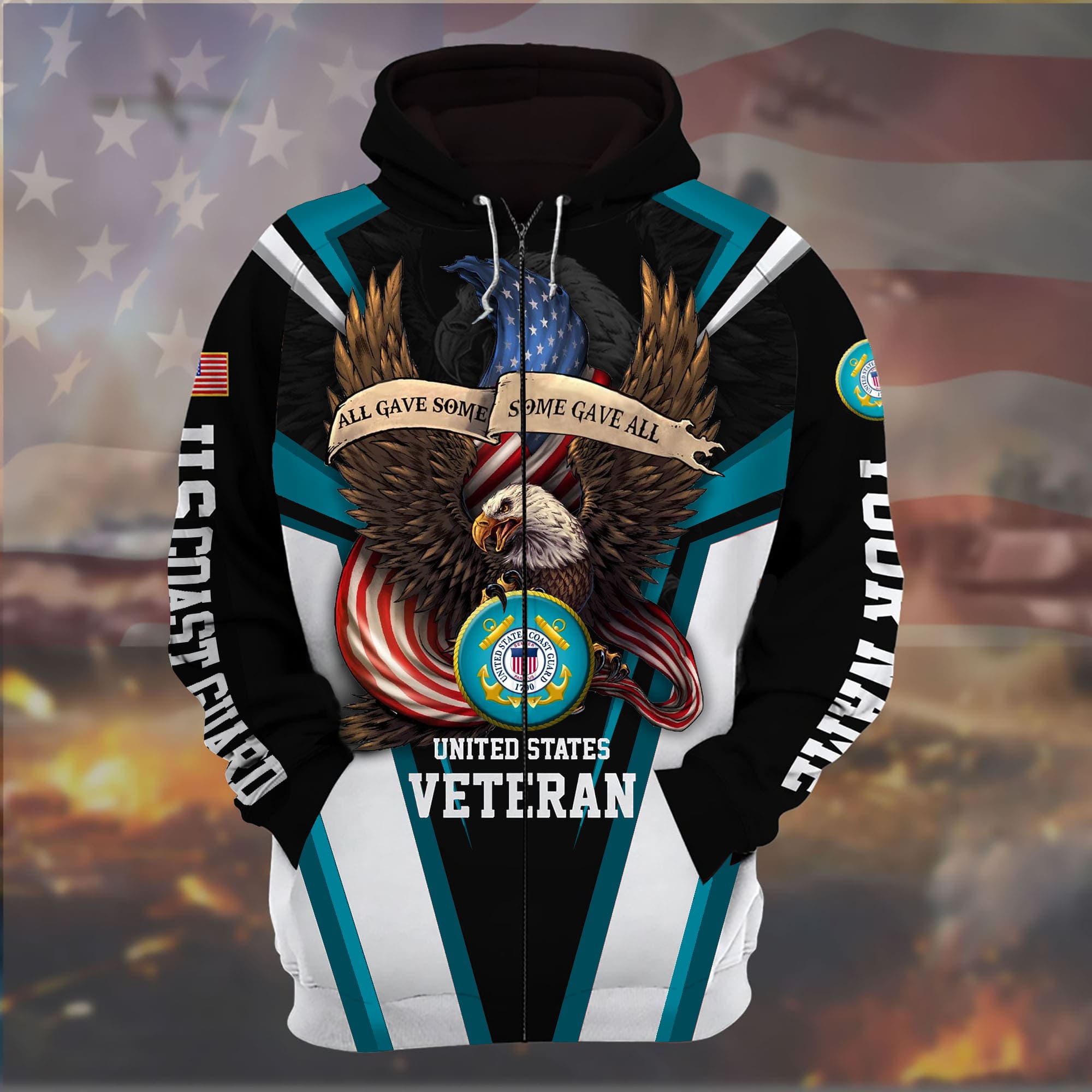 All Gave Some, Some Gave All US Military Zip Hoodies Personalized | Brosvet