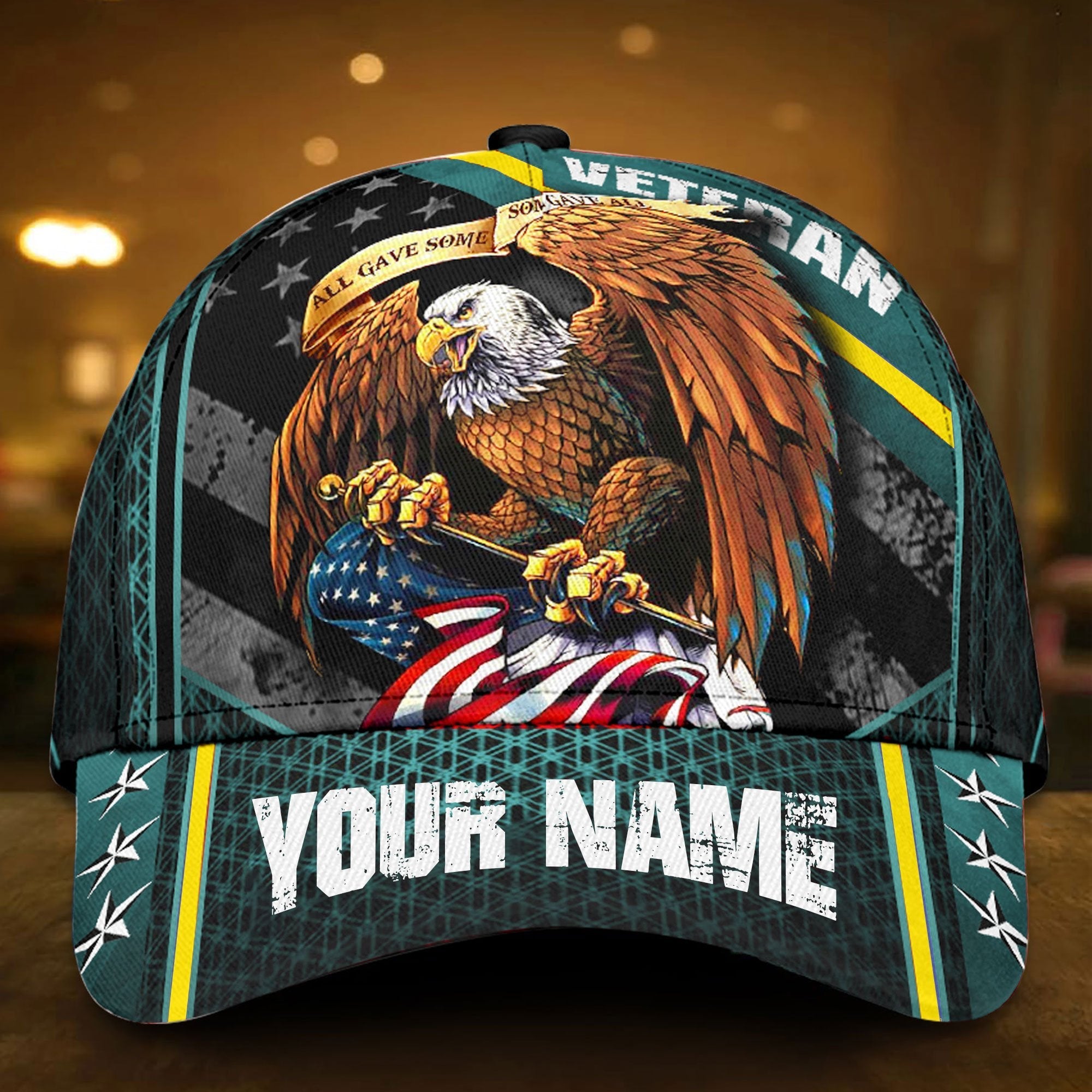Premium Eagle Veteran Cap 3D Multicolor Personalized | Brosvet