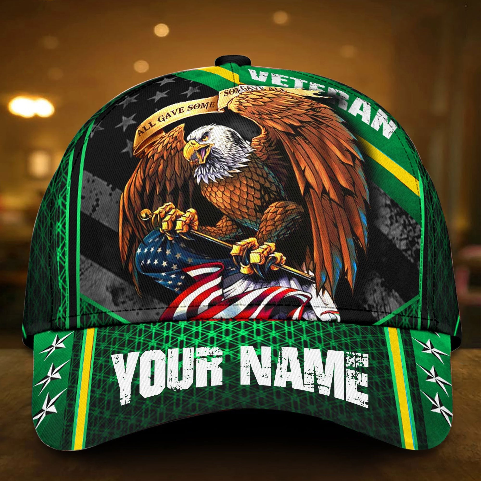 Premium Eagle Veteran Cap 3D Multicolor Personalized | Brosvet