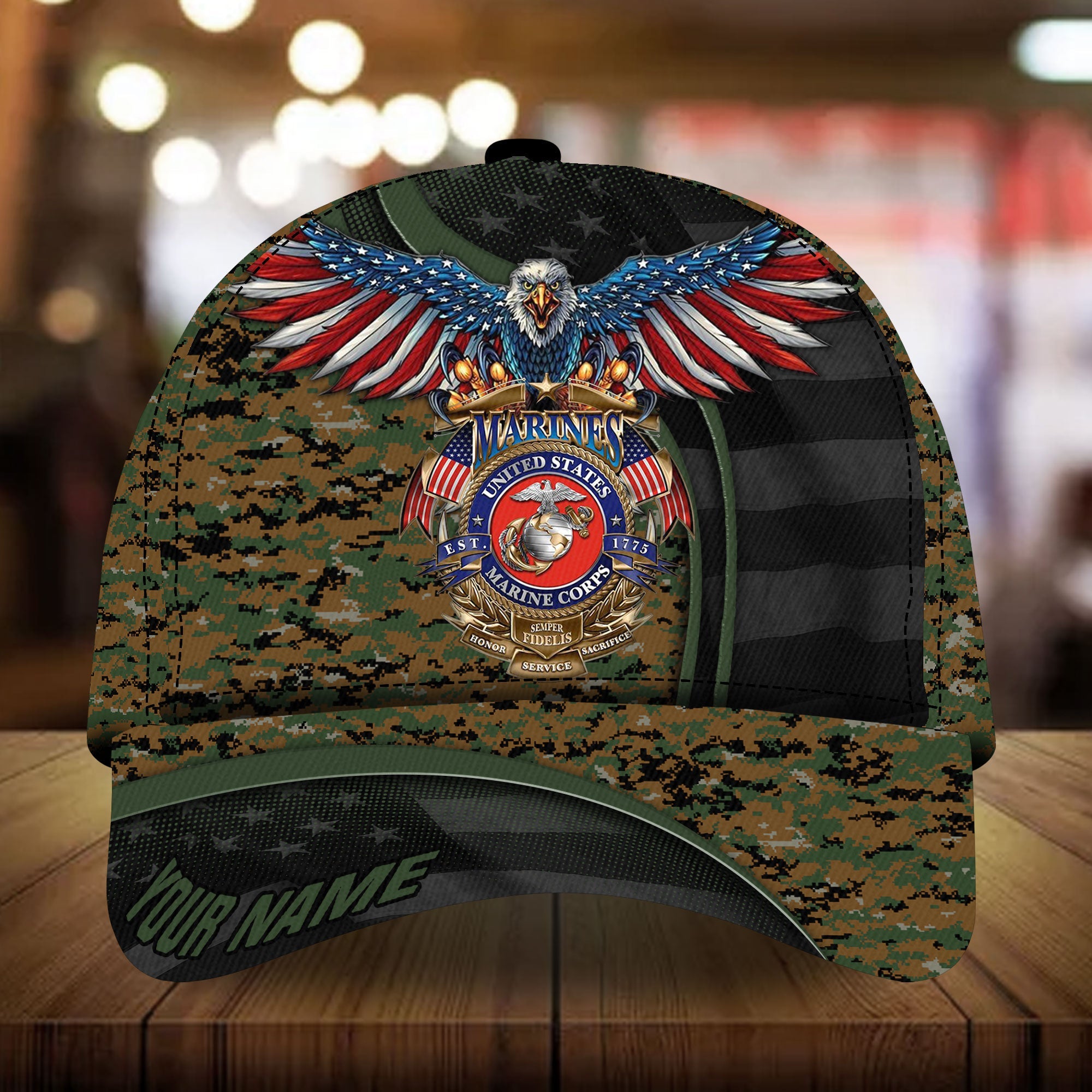 Premium Eagle Veteran Cap 3D Personalized Camo VN271201MH