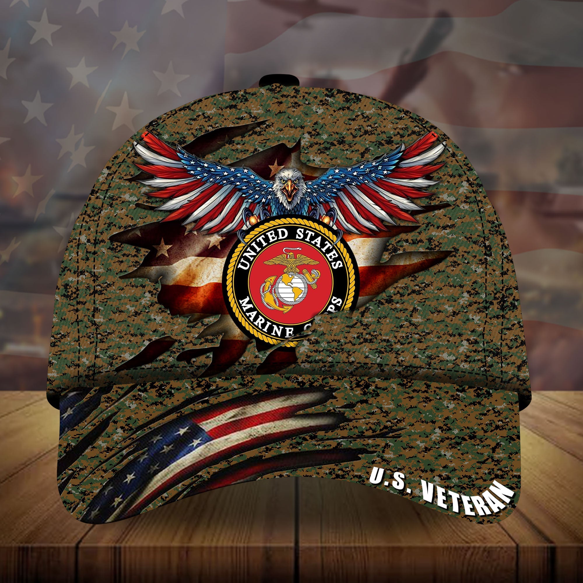 The Best Eagle U.S Veteran Cap 3D Camo VN131202MH