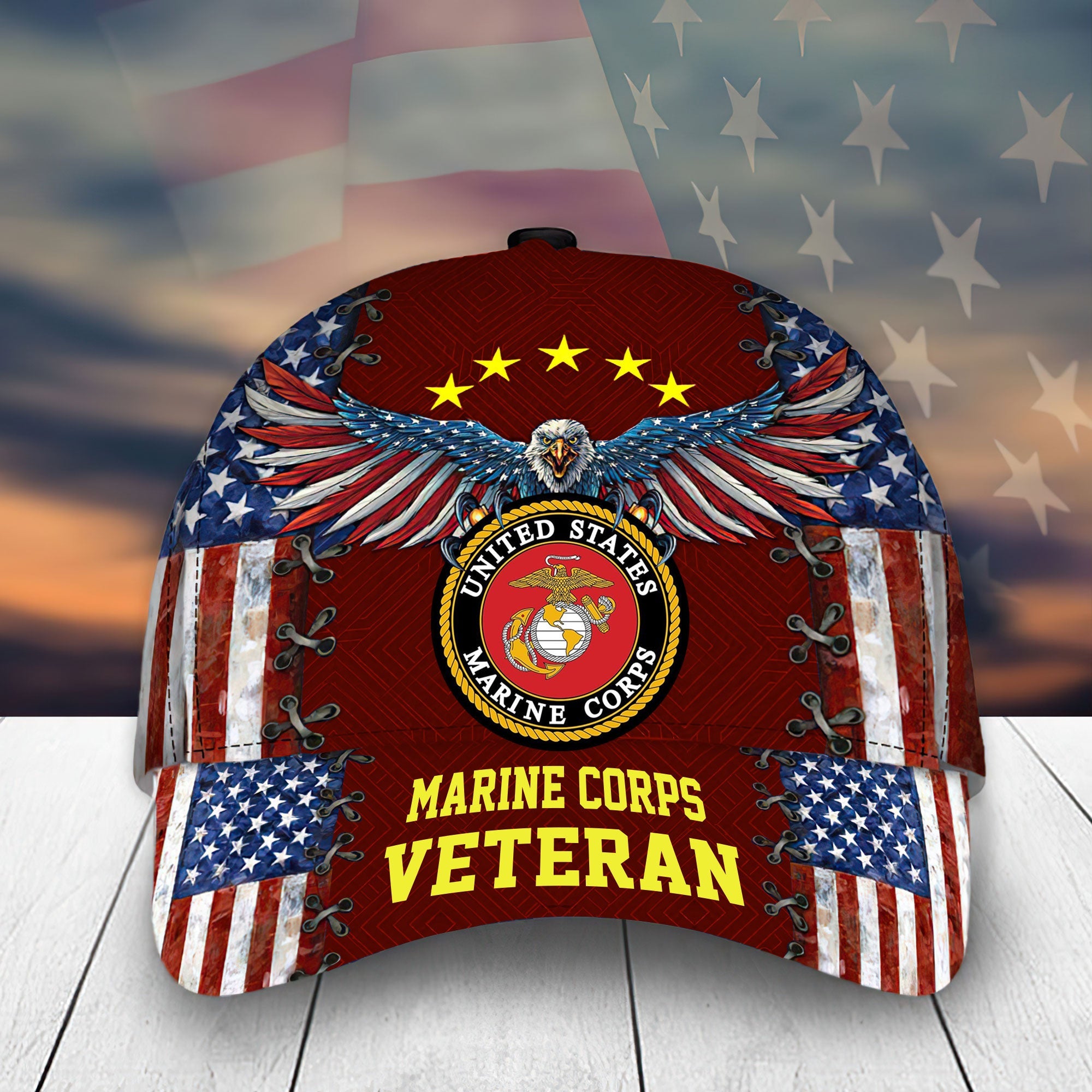 The Best Eagle U.S Veteran Cap 3D Multicolor VN141202MH