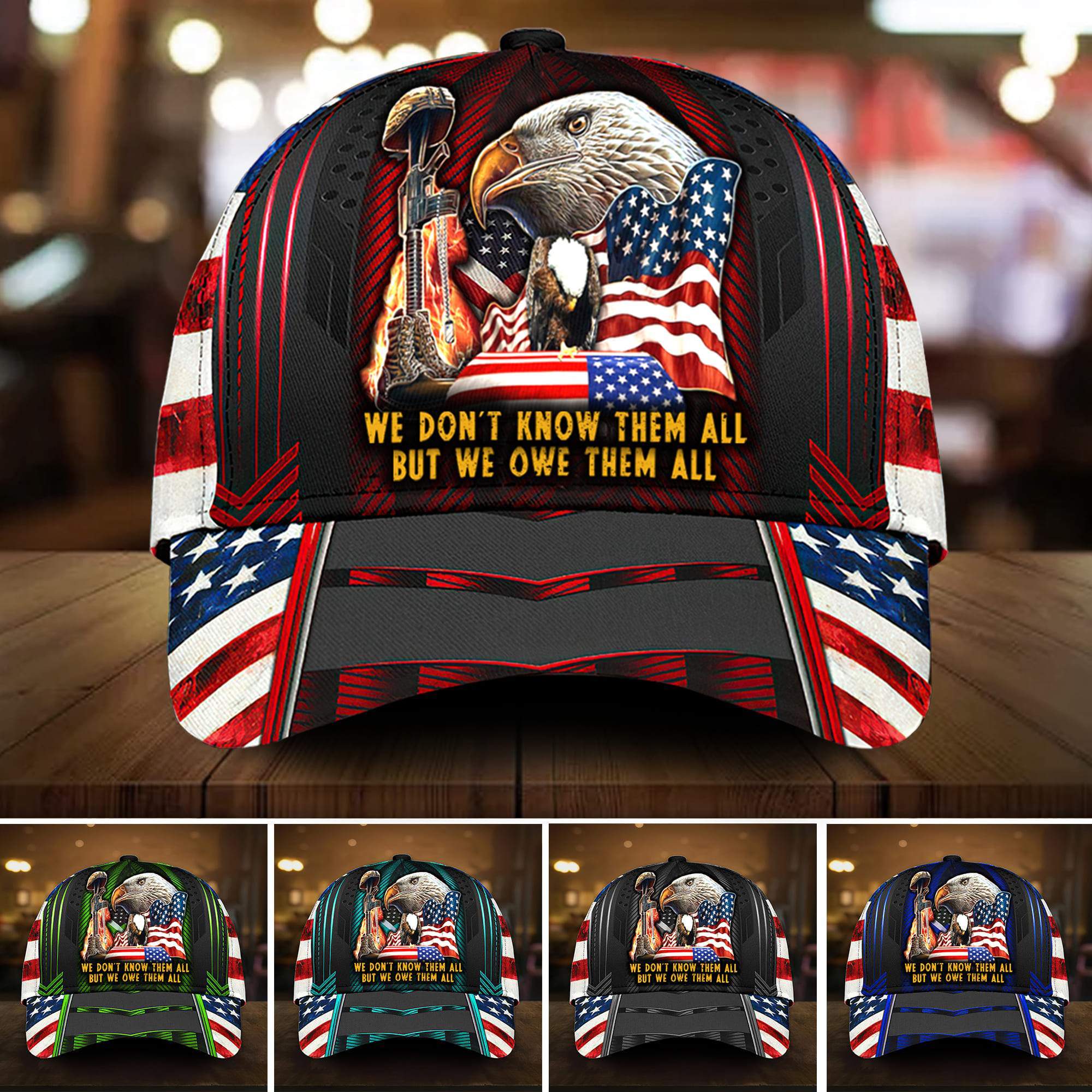 Premium Eagle Veteran Cap Multicolored US Flag | Brosvet