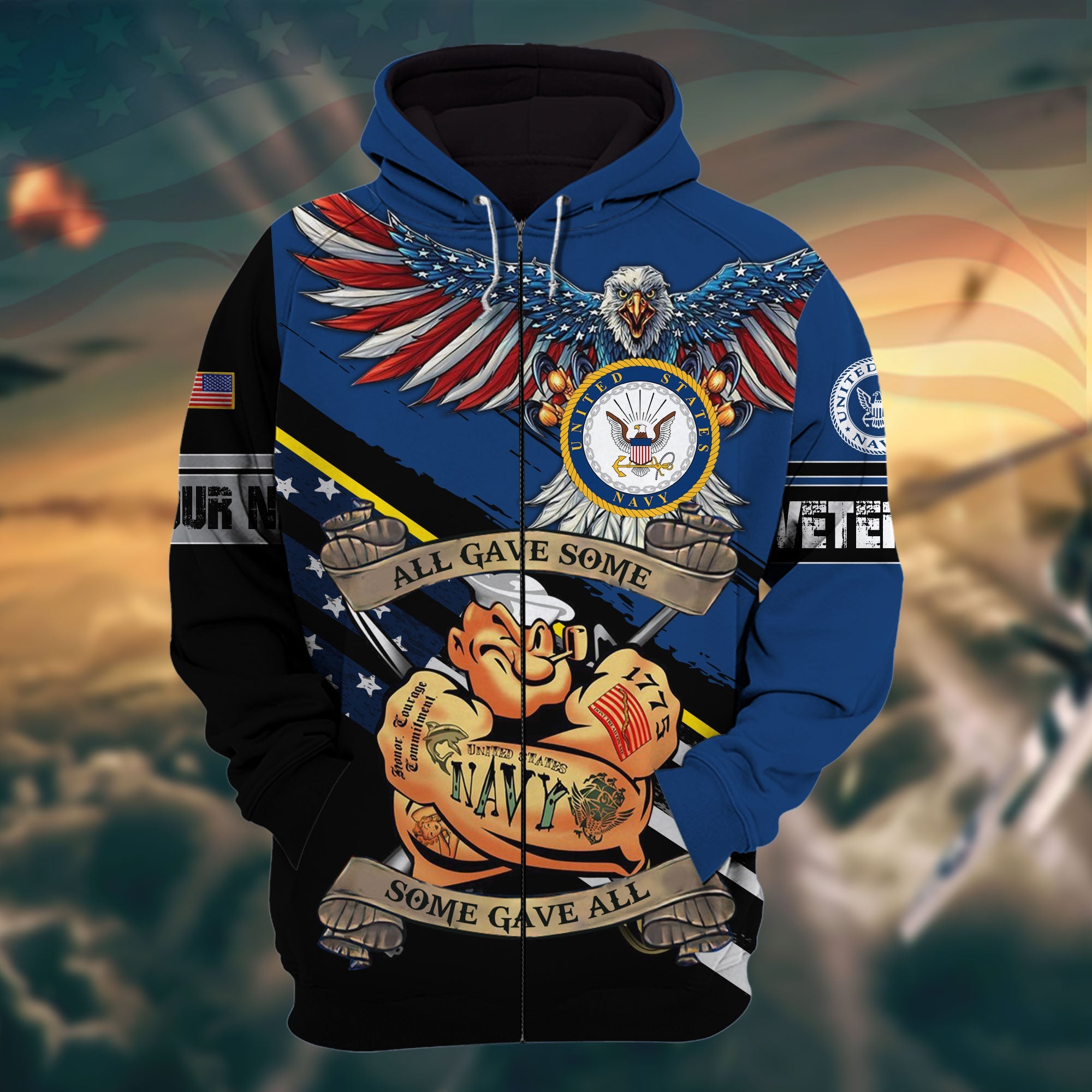 The Best  Eagle Zip Hoodie Multicolor Personalized VN201202MH