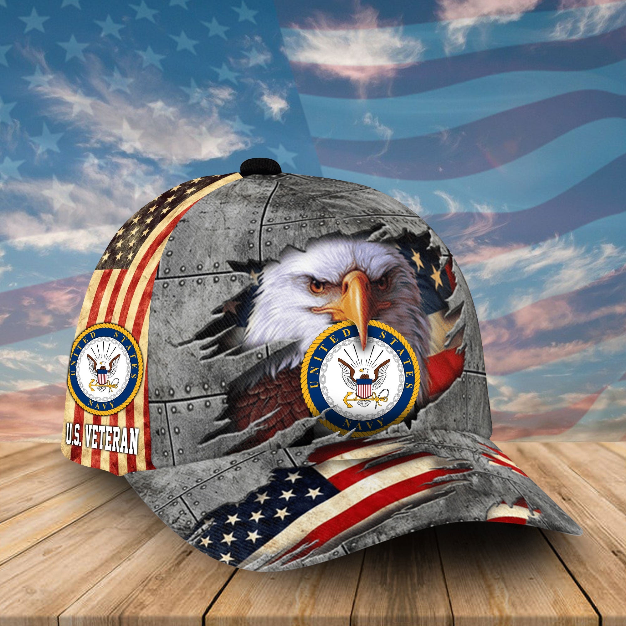 The Best Eagle U.S Veteran Cap 3D Multicolor VN141203MH