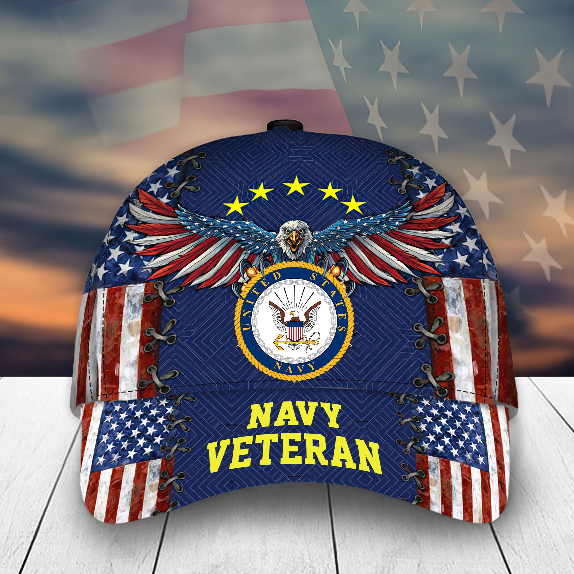 The Best Eagle U.S Veteran Cap 3D Multicolor VN141202MH