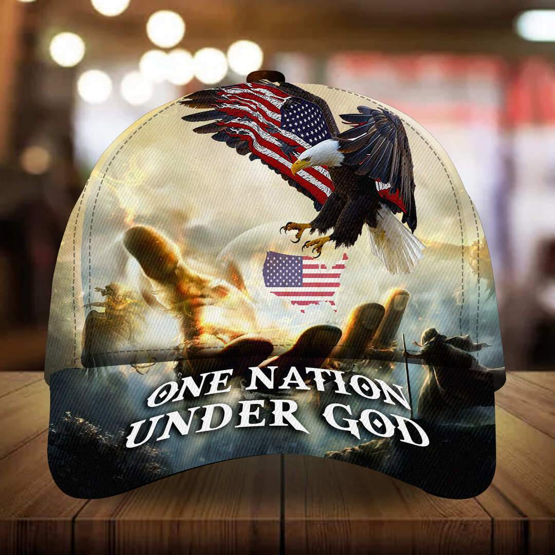 American Eagle Flying In Jesus Hand Cap 3D | Brosvet