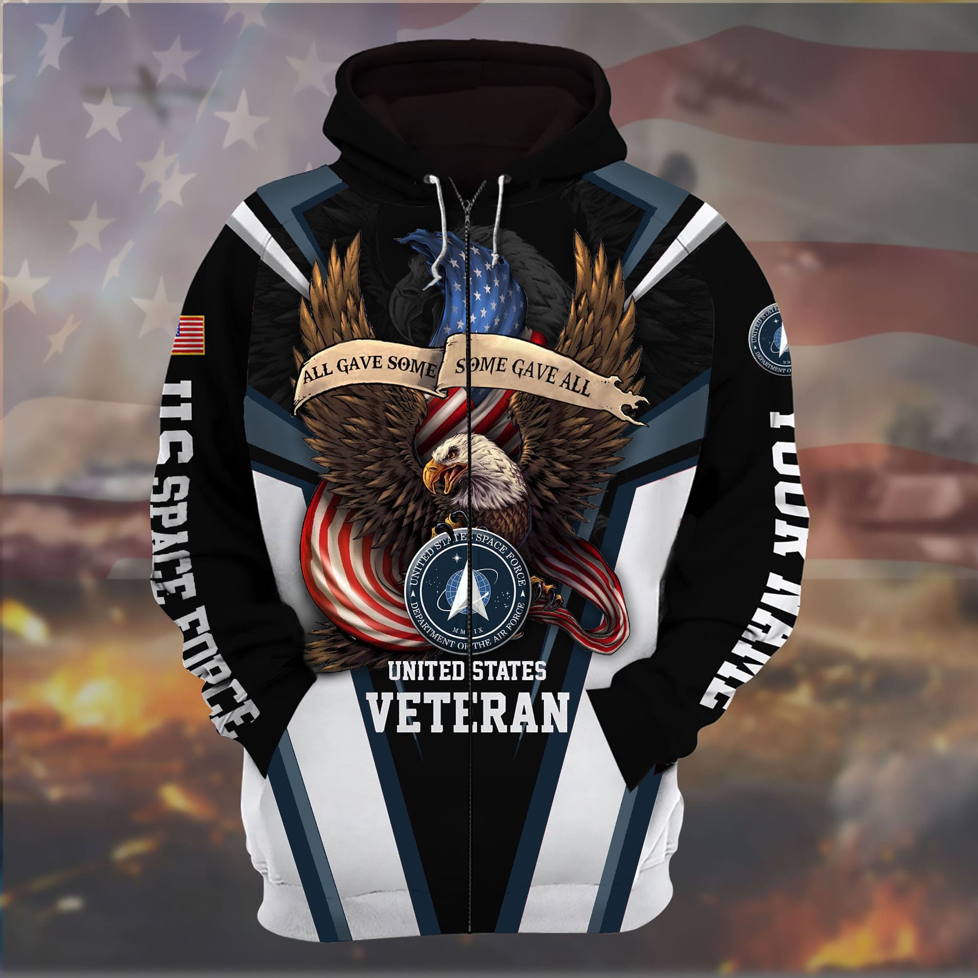 All Gave Some, Some Gave All US Military Zip Hoodies Personalized | Brosvet