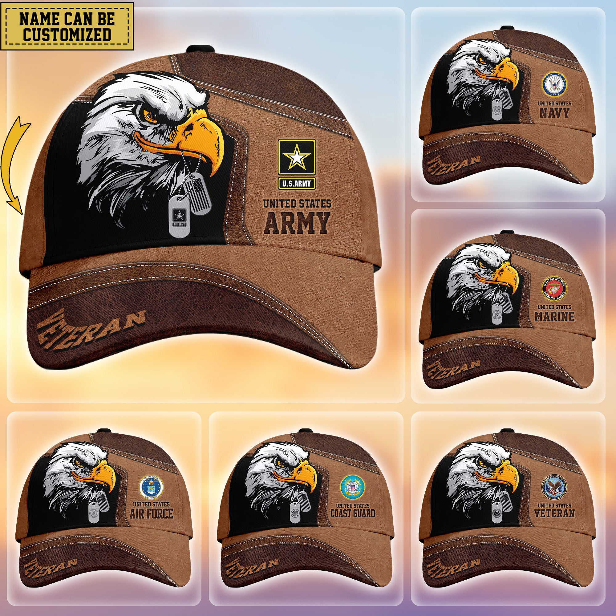 Custom Name Veterans Baseball Hat Men’s Cap Great Gift for Veterans Day Memorial Day CAP2110202502