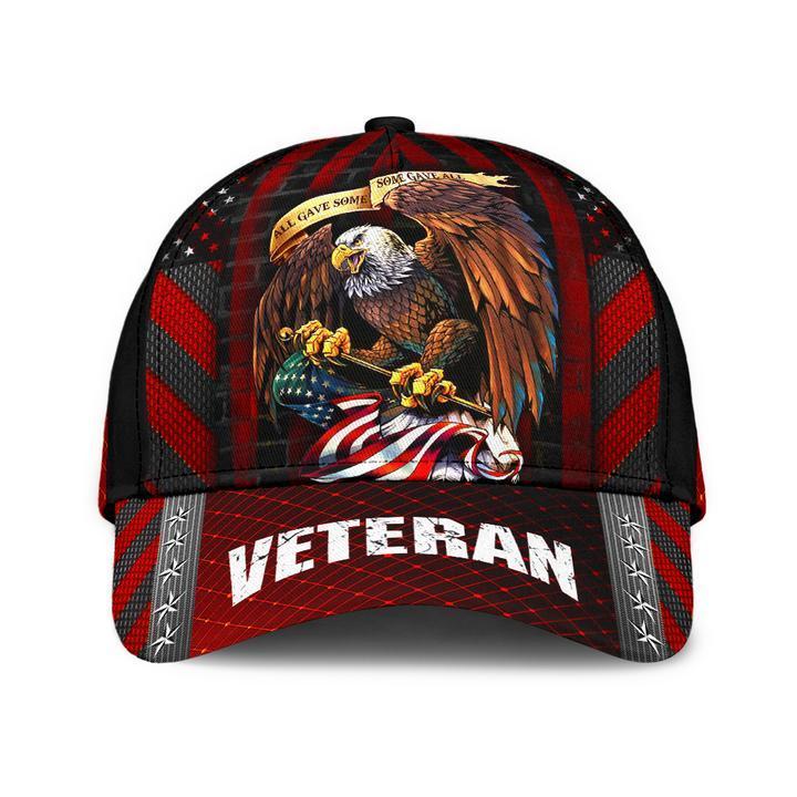 Premium Eagle Veteran Cap 3D Red Color | Brosvet