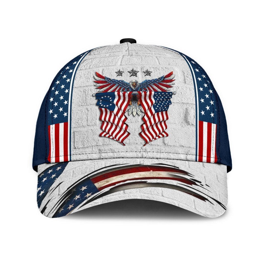 Premium Eagle Veteran Cap 3D Flag Printed | Brosvet