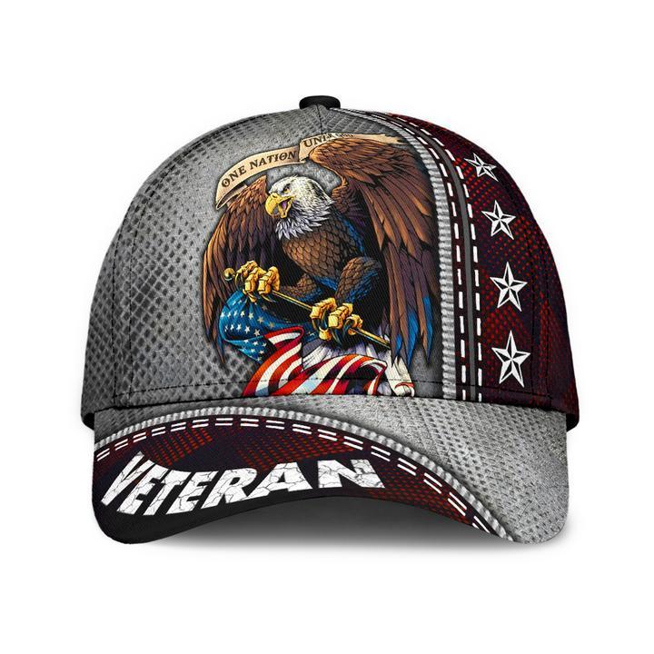 Premium Men's Veteran Cap 3D Printed Red | Brosvet