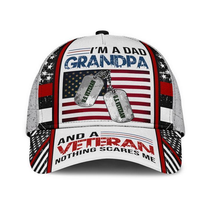 Premium I Am A Dad Grandpa US Veteran Cap 3D | Brosvet
